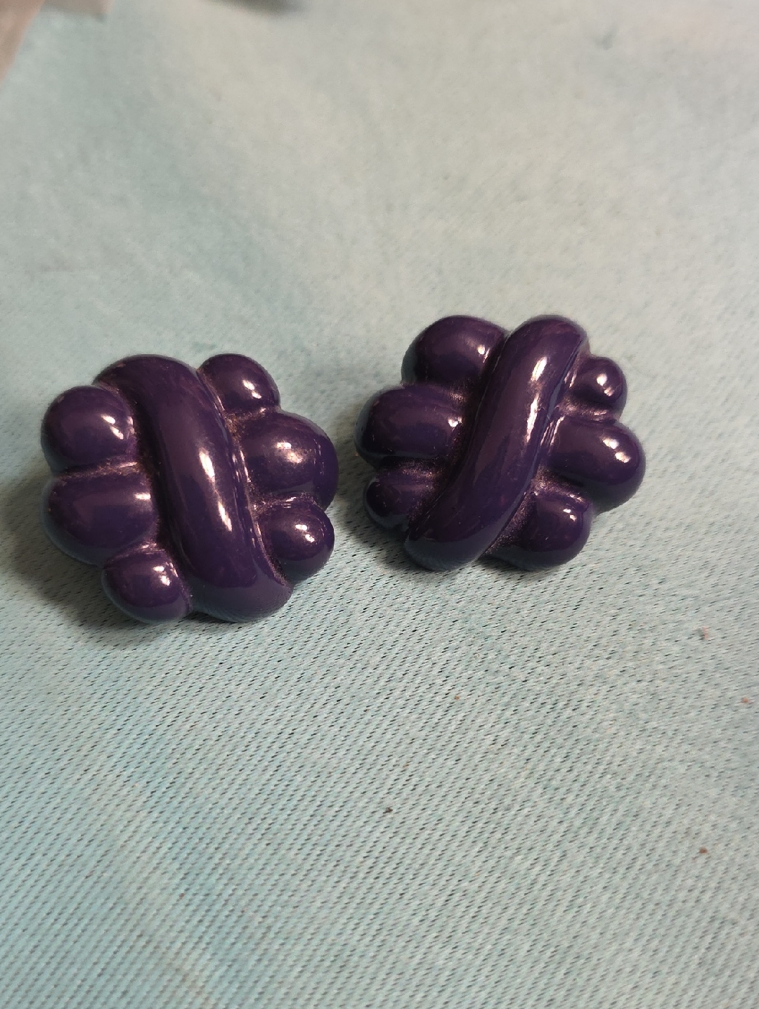 Purple Knot Resin ClipOn Earrings  Womens Accessories